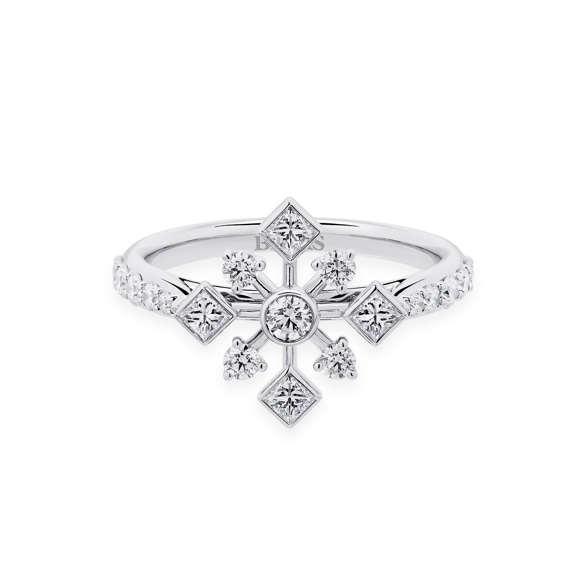 Snowflake diamond ring white gold 2025